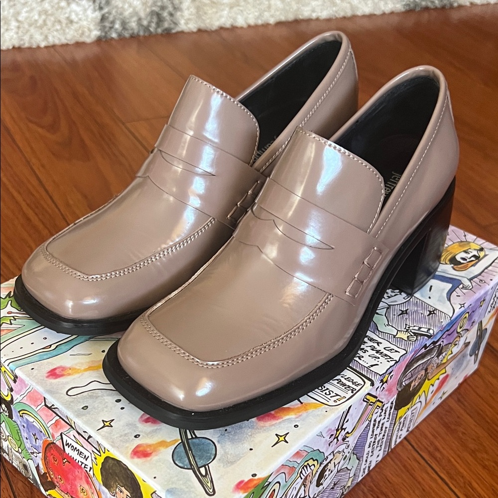 Jeffery Campbell Ecole Taupe Box Square Toe Heels in 6.5